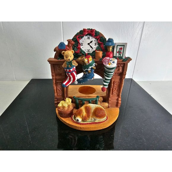 House of Lloyd Christmas Around the World By the Fire Resin Votive Candle Holder - Picture 1 of 5